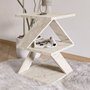 Hanah Home Mesa Auxiliar de Travertino Elegante y Duradera con Tablero de Melamina 18mm - 29.6 x 54.2 x 29.6 cm
